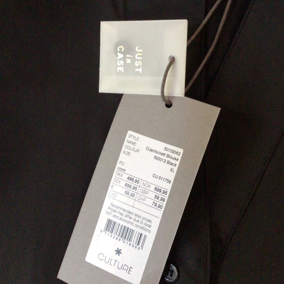 CULTURE
CUANTOINETT SHIRT, black, new with tags XL - Picture 8 of 9